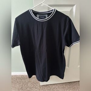 Denim & Flower Black T-Shirt with White Trim